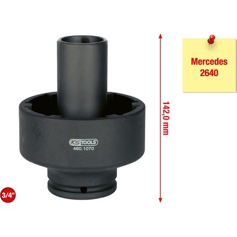 KS Tools 3/4 Nutmuttern-Schlüssel mit 6 Zapfen mit Führungsrohr für Mercedes, Innenzapfen Ø 46 mm