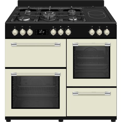 SOLTHERMIC COCINA GAS + VTC CREMA RANGE COOKER 100 BRAND PROFESIONAL 3 HORNOS ELÉCTRICOS