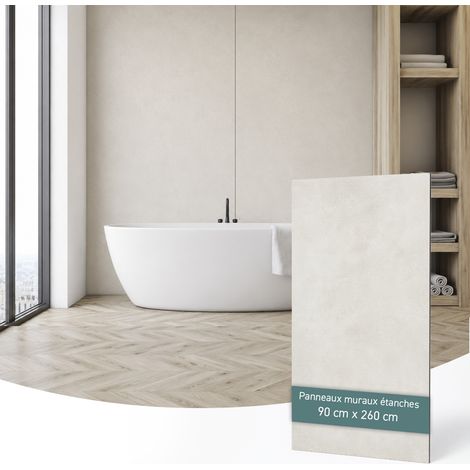 PANNEAUX MURAUX DOUCHE XL Light cement 90x260cm (1/5)
