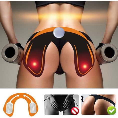 Trade Shop Traesio – Électrostimulateur de fessiers – 6 modes – 10 niveaux d'intensité – Matériau PU et hydrogel – Fréquence d'impulsion 25Hz