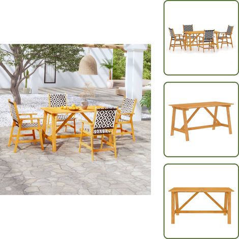 The Living Store Set Mobili da Pranzo per Giardino 5 pz Legno Massello di Acacia - Sedie da giardino