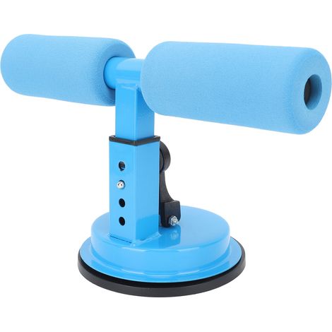 Barre de musculation pour abdominaux portable au sol avec ventouses, idéale pour un entraînement précis des muscles abdominaux (bleu). (1/5)