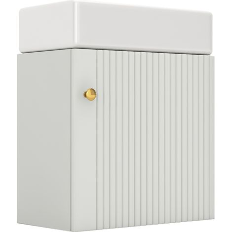 Meuble de salle de bain suspendu avec vasque en céramique 46 cm pour petits espaces (1/5)