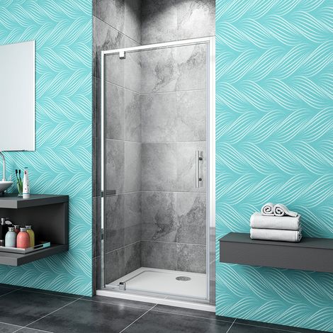 800mm Pivot Hinge Shower Door 5mm Safety Glass Shower Enclosure Cubicle