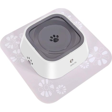 1 Gamelle chien, Distributeur eau débit lent, Bol anti-déversement, Accessoire antidérapant 1L, Pour chiens et chats (1/5)