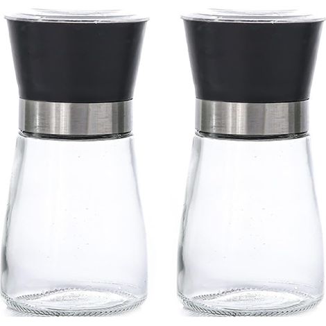 Moulin à Poivre Manuel en Acier Inoxydable et Verre pour Épices - (1/5)