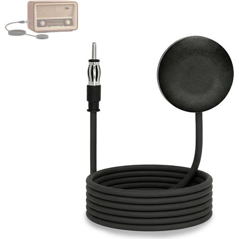 Antenne Voiture FM, Antenne Radio Voiture Universelle pour Voiture, Camion, SUV - Antenne Autoradio avec Prise DIN 3M et Câble d'Extension pour Système de Radio Stéréo (1/5)