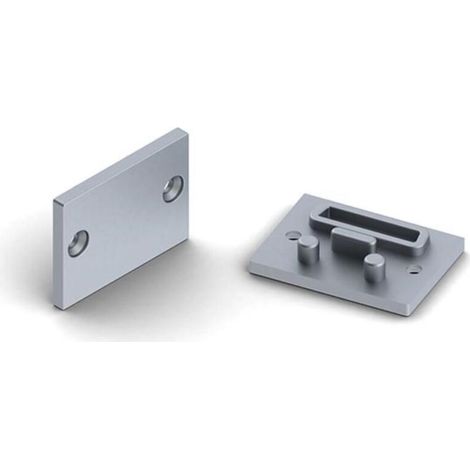 Capuchon Aluminium - Pour Diffuseur Pmma - Pour Ruban Led Alu Epoxy - Sans Trou Cable - Argent - 1 Piece