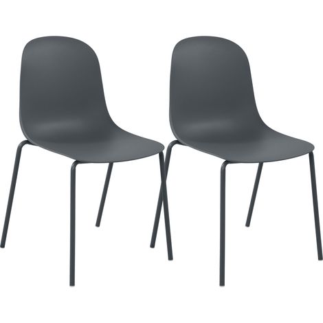 2er Set Stapelstuhl Hardin dunkelgrau (1/5)