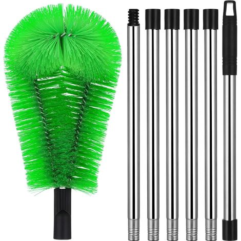 Brosse ménagère, inox, long manche, flexible, pour coins et évier (1/5)