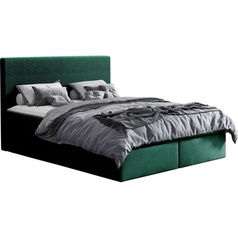 Lit boxspring Nix, Velluto 10, Continental, Double, 160x200, Tissu, Disponible, 160x208x103cm (1/5)