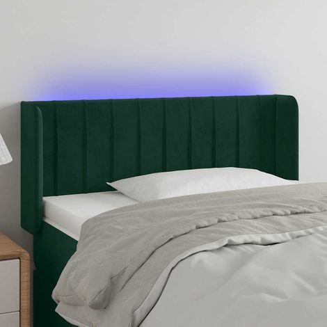 Tête de lit à LED - Design industriel - Pour Lit adulte - Vert foncé 83x16x78/88 cm Velours Chic-353847 (1/5)