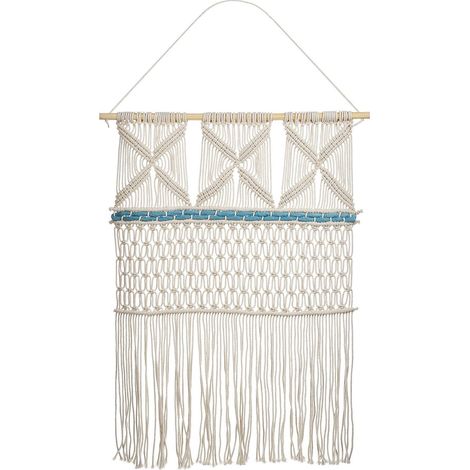 Decorazione da parete macramè beige e blu KALADY