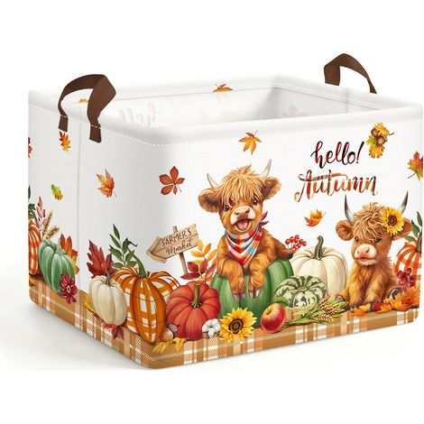 Panier Rangement Automne pour Thanksgiving Corbeille Linge Potiron (1/5)