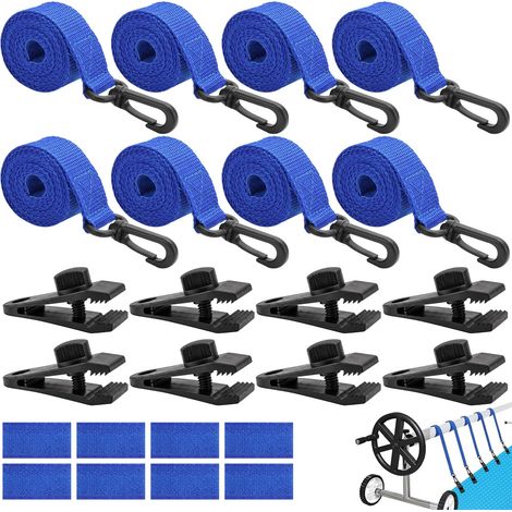 GMMG Attache Bache Piscine 8 Set Sangle Enrouleur Bache Piscine (1/5)