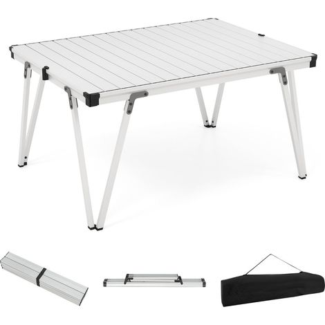 Tavolo da campeggio pieghevole 93 x 69 x 47,5 cm leggero e impermeabile stile moderno alluminio grigio 200013911