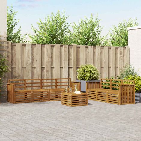 vidaXL Sofagarnituren 8 pcs Natur Massivholz Akazie (1/5)