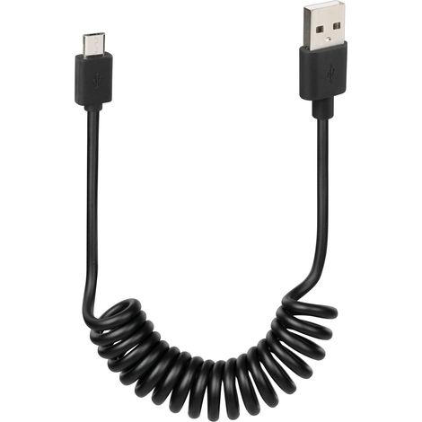 Cavo a spirale Usb Micro Usb - 100 cm - Nero (1/5)