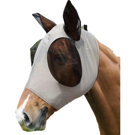 1 Pièce Argenté masque anti mouche cheval, masque cheval, masques anti-mouches d'équitation, masque anti mouche poney, masque a mouche cheval (1/5)