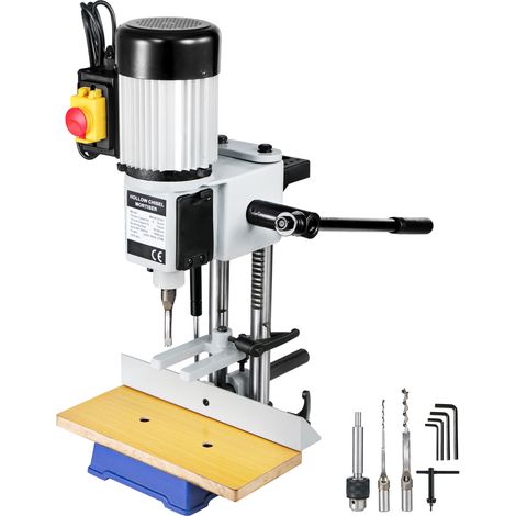 VEVOR Máquina Embutidora para Trabajar la Madera 550 W, 2,800 RPM, Máquina Embutidora de Banco, Máquina de Mortaja Cincel Hueco Mortaja con Juegos de Brocas de Cincel, para Agujeros Redondos 13mm