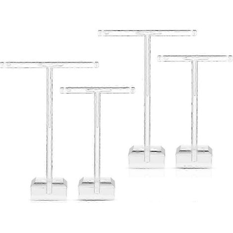 Lot de 4 présentoirs à boucles d'oreilles en acrylique, support en forme de T pour suspendre les bijoux - Bon (1/5)