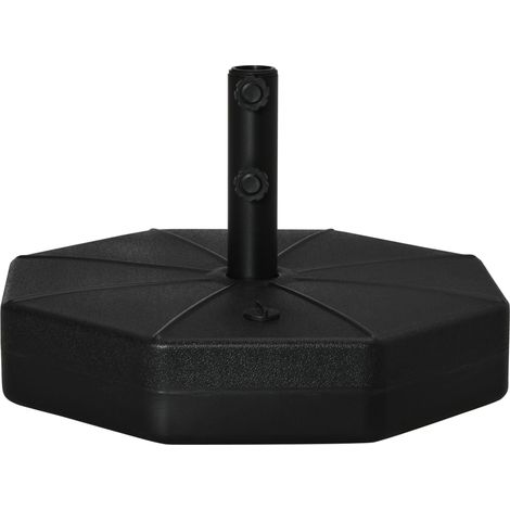Pied de parasol octogonal lestable jusqu'à 40 kg, support pour parasol avec tube de 38/48 mm de diamètre, pour balcon, terrasse, jardin, noir