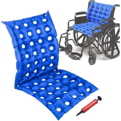 102x48cm Coussin de siège gonflable pour fauteuil roulant avec dossier complet, coussin de siège anti-escarres pour personnes âgées alitées, handicapées (1/5)
