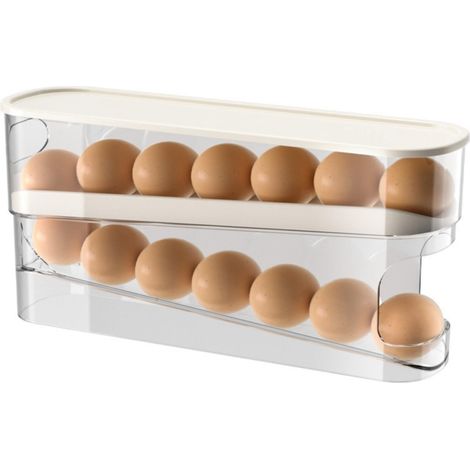 Distributeur D'œufs Pour Réfrigérateur,Rangement Oeufs Frigo,Rouler Automatiquement La Boîte À Œufs À 4 Niveaux (1/4)