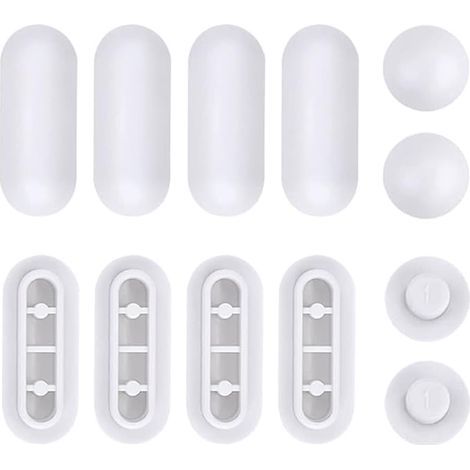 Lntyq Pare-chocs pour sièges de toilette, 12 pièces pare-chocs toilettes, pare-chocs en caoutchouc de rechange, amortisseur universel pour coussin anti-bruit de siège de l'eau, blanc (1/5)