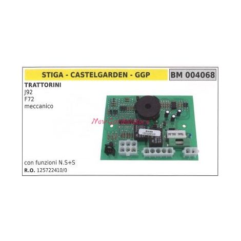 Scheda elettronica CASTELGARDEN trattorino J92 F72 meccanico 004068