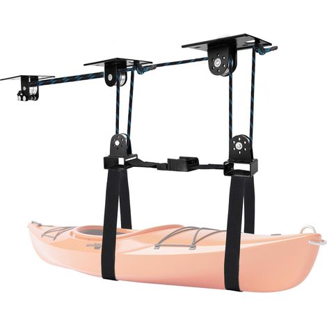 Système de Stockage Kayak Plafond: Système de Poulie de Levage pour Kayak Palan Manuel pour Rangement de Kayak avec Capacité de 68KG, Rangement Plafond Garage comme Support Velo Plafond (1/5)