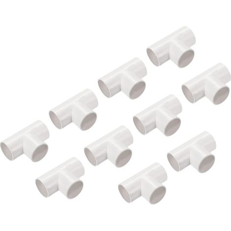 Raccord en T pour Conduit en PVC, Connecteur de Couplage de Tuyau Blanc 40 mm à 3 Voies pour Jardin, Conduit Électrique - Lot de 10 (1/5)