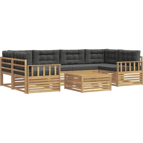 Ensemble de canapés d'extérieur 7 pc Blanc et anthracite vidaXL (1/5)