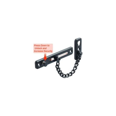 Cadena antirrobo de acero inoxidable negro, limitador de resorte, cerradura antirrobo con tornillos, apta para puertas interiores de viviendas - Crezuo