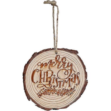 Pendentif de Noël, décoration de sapin de Noël, décoration à suspendre en rondelle de bois, décoration à suspendre. (1/5)