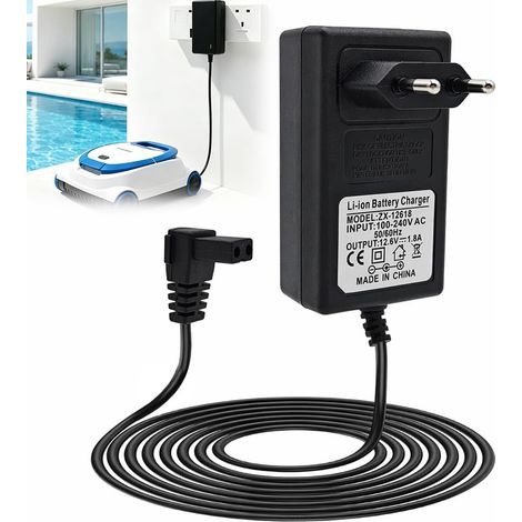 Chargeur Adaptateur 12,6V Robot Nettoyeur de Piscine Compatible avec SE 600 1000 HJ1103J HJ1102 1500 P1111 Câble Alimentation de Rechange 1,8A 1,4m (1/5)