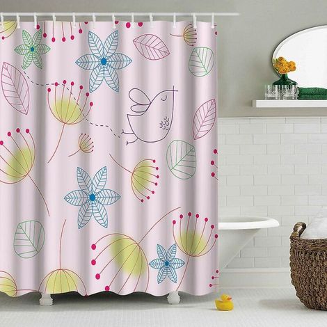 Dicker Duschvorhang aus Polyester, wasserdicht, schimmelresistent und maschinenwaschbar, 180 x 180 cm, Ausführung 2 (1/4)