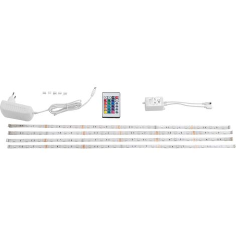 Set of 4 LED Strips Multicolour 16 Colours Remote Control 60 cm KALADAN KALADAN (1/4)
