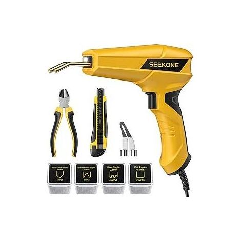Soudage Plastique Kit, Pistolet à Soudure Plastique avec 400 Agrafes, Agrafeuse a Chaud Pistolet à Souder de Reparation Plastique, Soudeur Plastique Agrafeuse pour Reparer Pare-Chocs et Carrosserie (1/5)