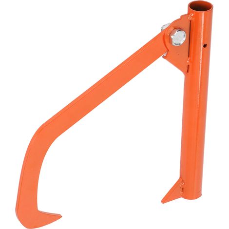 Crochet à bûche inoxydable antirouille compact économiseur d'effort pour manutention bois avec vis orange (1/5)