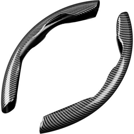 SJLERST Housse de volant de voiture en fibre de carbone, accessoires d'intérieur universels pour automobiles (1/5)
