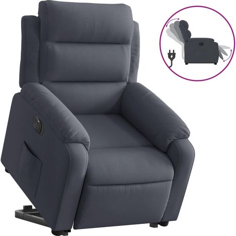 Maison Exclusive - Poltrona Alzapersona Reclinabile Elettrica Grigio Scuro Velluto