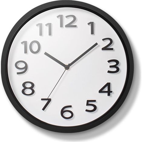 Horloge plastique noir D28cm créateur d'intérieur