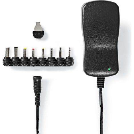 Universal natadapter 18 w 3 - 12 v dc 110 m 15 a 8 stecker svart