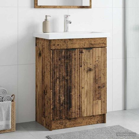 vidaXL Mobiletto da bagno sotto il lavello Legno antico