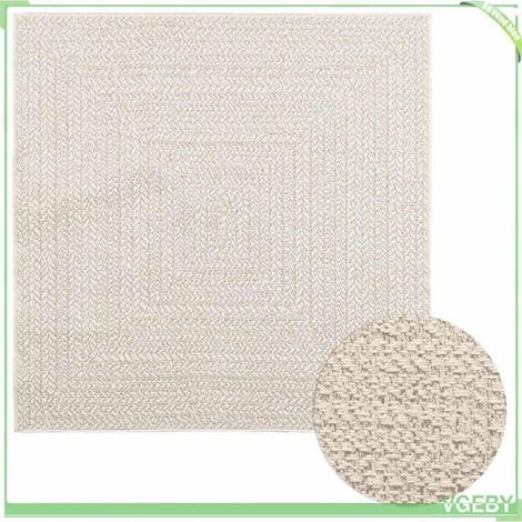 4010363 Tapis ZIZUR crème 120x120 cm aspect de jute intérieur extérieur (1/5)