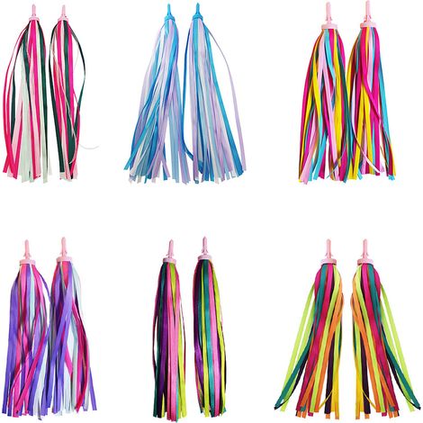 Banderoles de cyclisme colorées pour enfants, 2 pièces, rubans de Scooters pour enfants, guidon pour filles et garçons (1/5)