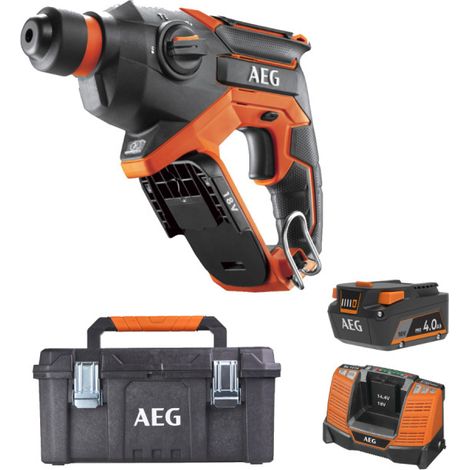 Pack AEG 18V - Perforateur Burineur SDS Plus Compact 1,5 J - Batterie 4.0 Ah - Chargeur - Caisse de rangement (1/5)
