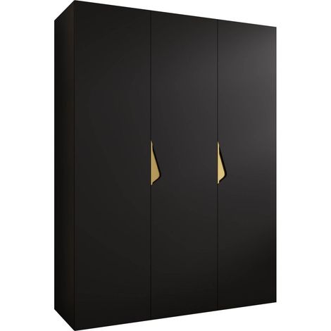Armoire Hartford 619, Noir, 202x150x52cm, Portes d'armoire: Avec des charnières, Nombre d'étagères: 0 (1/5)