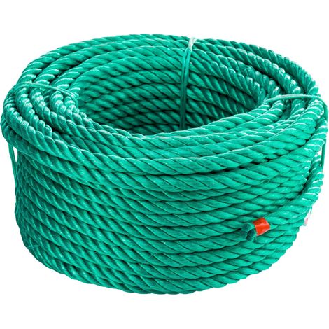 Corderies Tournonaises – Corde polypropylène haute résistance 30m Ø 12mm – 1900 kg de charge – Pour chantiers humides et espaces confinés – 4 torons